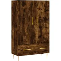 vidaXL Hoge kast 69,5x31x115 cm bewerkt hout gerookt eikenkleurig