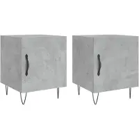 vidaXL Nachtkastjes 2 st 40x40x50 cm bewerkt hout betongrijs