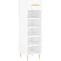 vidaXL Schoenenkast 30x35x105 cm bewerkt hout hoogglans wit