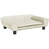 vidaXL Kinderbank 70x45x26 cm fluweel crèmekleurig