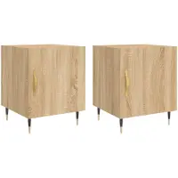 vidaXL Nachtkastjes 2 st 40x40x50 cm bewerkt hout sonoma eikenkleurig