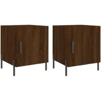 vidaXL Nachtkastjes 2 st 40x40x50 cm bewerkt hout bruin eikenkleur