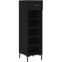 vidaXL Schoenenkast 30x35x105 cm bewerkt hout zwart