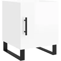 vidaXL Nachtkastje 40x40x50 cm bewerkt hout hoogglans wit