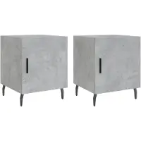 vidaXL Nachtkastjes 2 st 40x40x50 cm bewerkt hout betongrijs
