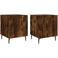 vidaXL Nachtkastjes 2 st 40x40x50 cm bewerkt hout gerookt eikenkleurig