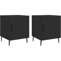 vidaXL Nachtkastjes 2 st 40x40x50 cm bewerkt hout zwart