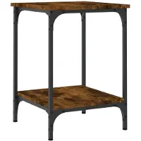 vidaXL Salontafel 40x40x55 cm bewerkt hout gerookt eikenkleurig