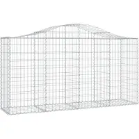 vidaXL Gabion met hoge boog, 200x50x100/120 cm, verzinkt staal