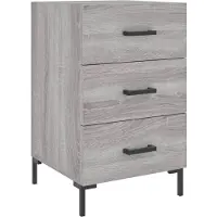 vidaXL Nachtkastje 40x40x66 cm bewerkt hout grijs sonoma eikenkleurig
