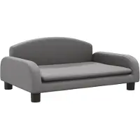 vidaXL Hondenmand 70x45x30 cm kunstleer grijs