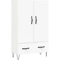 vidaXL Hoge kast 69,5x31x115 cm bewerkt hout wit