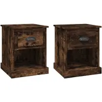 vidaXL Nachtkastjes 2 st 39x39x47,5 cm bewerkt hout gerookt eikenkleur