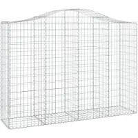 vidaXL Gabion met hoge boog, 200x50x140/160 cm, verzinkt staal