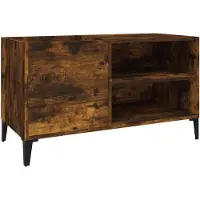 vidaXL Platenkast 84,5x38x48 cm bewerkt hout gerookt eikenkleurig