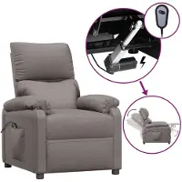 vidaXL Fauteuil verstelbaar elektrisch stof taupe