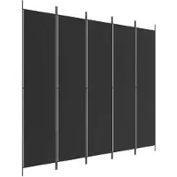 vidaXL Kamerscherm met 5 panelen 250x220 cm stof zwart