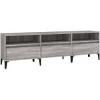 vidaXL Tv-meubel 150x30x44,5 cm bewerkt hout grijs sonoma eikenkleurig