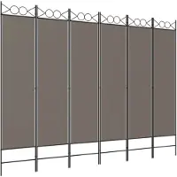 vidaXL Kamerscherm met 6 panelen 240x200 cm stof antracietkleurig