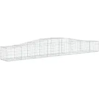 vidaXL Gabion met hoge boog, 400x50x40/60 cm, verzinkt staal
