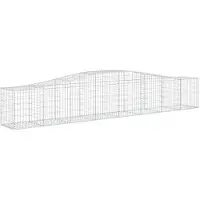 vidaXL Gabionen met boogvorm, 2 stuks, 400x50x60/80 cm, verzinkt staal