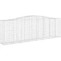 vidaXL Gabion met hoge boog, 400x50x120/140 cm, verzinkt staal