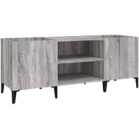 vidaXL Platenkast 121x38x48 cm bewerkt hout grijs sonoma eikenkleurig