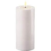 Deluxe Home Art Led kaars voor buiten 7,5 x 15 cm | Wit | 3D vlam |