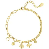 Yehwang Armband verschillende schakels met bedels - goud-sieraad