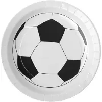 SANTEX voetbal thema feest wegwerpbordjes - 10x stuks - 23 cm - EK/WK themafeest