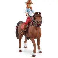 Schleich HORSE CLUB - Speelfigurenset - Hannah en Cayenne - Kinderspeelgoed voor Jongens en Meisjes - 5 tot 12 jaar - 42539