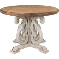 Clayre & Eef Eettafel Ø 120x85 cm Bruin Hout Rond Tafel Bruin Tafel