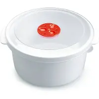 Forte Plastics Magnetron voedsel opwarm potje/bakje 2 liter met speciale deksel - Magnetronbakken