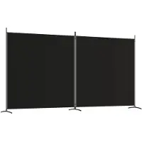 vidaXL Kamerscherm met 2 panelen 348x180 cm stof zwart