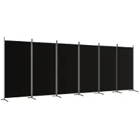 vidaXL Kamerscherm met 6 panelen 520x180 cm stof zwart
