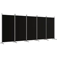 vidaXL Kamerscherm met 5 panelen 433x180 cm stof zwart
