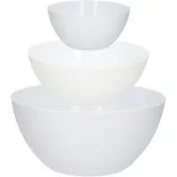 Forte Plastics Kommetjes/schaaltjes - 9x stuks - Dessert/ontbijt - Kunststof - Wit - Kommetjes