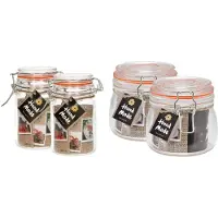 Svenska Living Weckpotten/inmaakpotten - set 4x - 250/500 ml - glas - met beugelsluiting - 2 formaten - Voorraadpot
