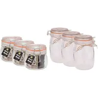 Svenska Living Weckpotten/inmaakpotten - set 6x - 500/1000 ml - glas - met beugelsluiting - 2 formaten - Voorraadpot