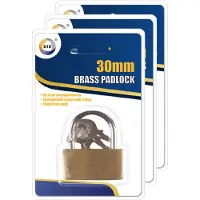 Did 3x Stuks Hangslot met 3 sleutels - messing - 3 cm - Hangsloten