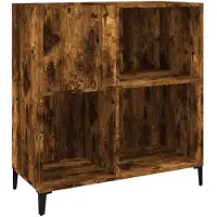 vidaXL Platenkast 84,5x38x89 cm bewerkt hout gerookt eikenkleurig