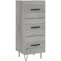 vidaXL Dressoir 34,5x34x90 cm bewerkt hout grijs sonoma eikenkleurig