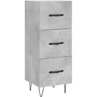 vidaXL Dressoir, betonkleur, 34,5 x 34 x 90 cm, houtvezelplaat