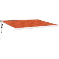 vidaXL Luifel uittrekbaar 4,5x3 m stof en aluminium oranje en bruin