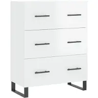 vidaXL Dressoir 69,5x34x90 cm bewerkt hout hoogglans wit