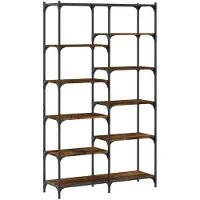vidaXL Boekenrek 100x32x170 cm bewerkt hout en ijzer gerookt eiken