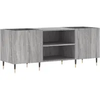 vidaXL Platenkast 121x38x48 cm bewerkt hout grijs sonoma eikenkleurig
