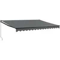 vidaXL Luifel uittrekbaar 4,5x3 m stof en aluminium antracietkleurig