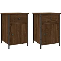 vidaXL Nachtkastjes 2 st 40x42x60 cm bewerkt hout bruin eikenkleur