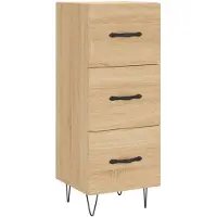 vidaXL Dressoir 34,5x34x90 cm bewerkt hout sonoma eiken